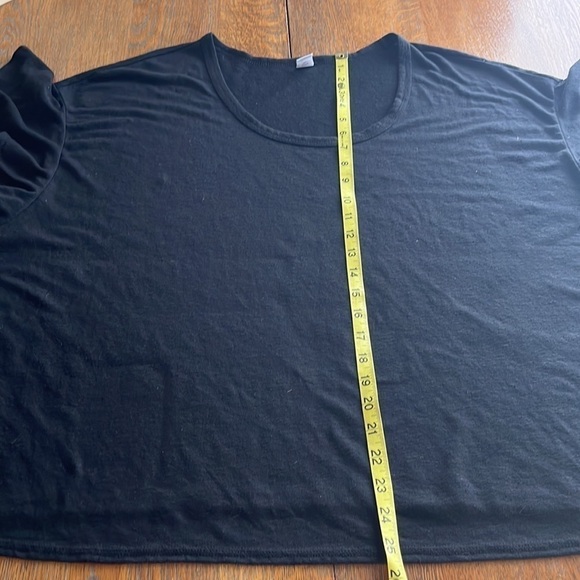 Old Navy size 3X black flutter sleeves deep scoop neck lightweight linen blend - Picture 10 of 14